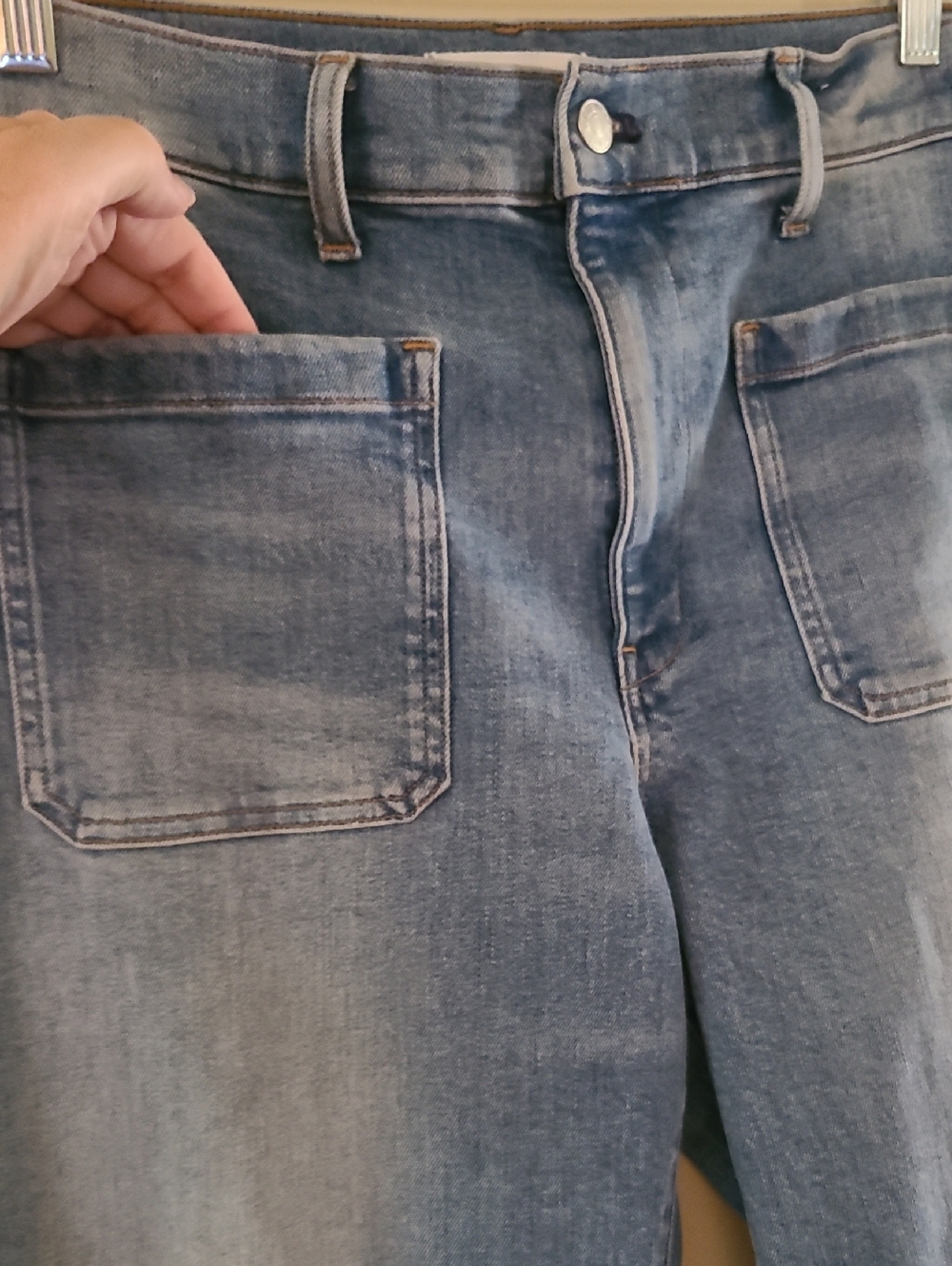 Madewell The Emmett Wide Leg Jeans Light Wash Sailor Fisherman Denim - Picture 6 of 16